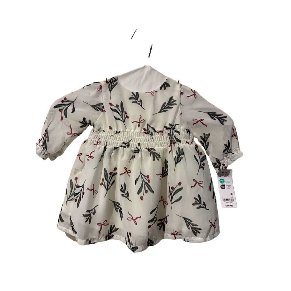 Child of Mine by Carters Baby Girl Holiday Mistletoe Dress Set‎ 0-3M NWT White